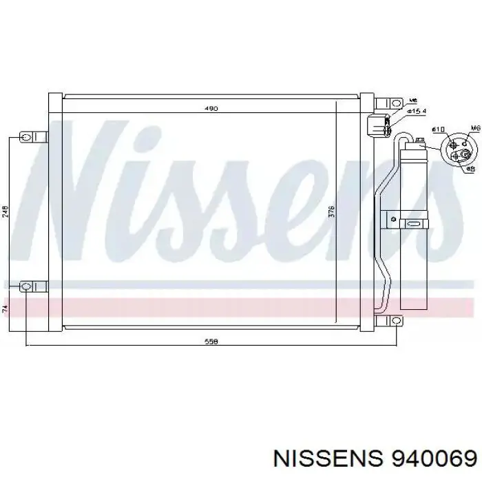 Радиатор кондиционера 940069 Nissens