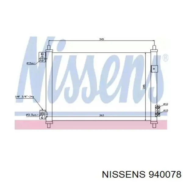 Радиатор кондиционера 940078 Nissens