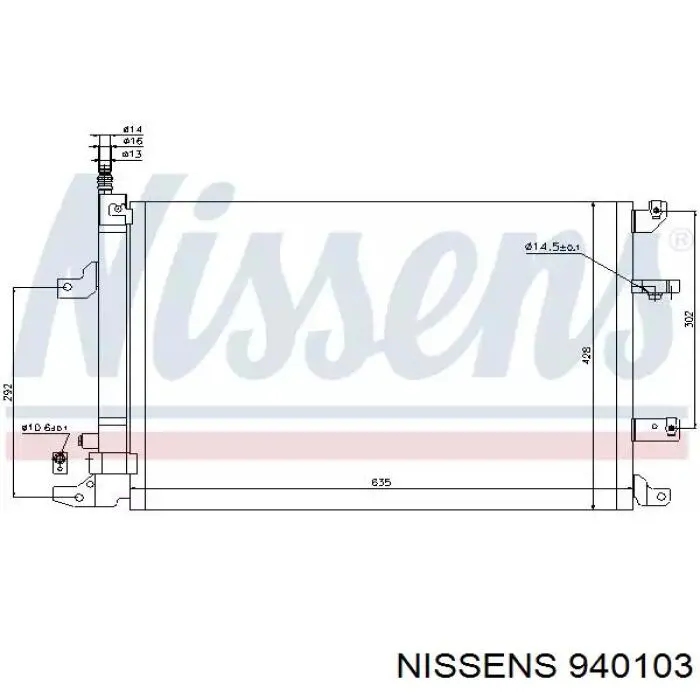 Радиатор кондиционера 940103 Nissens