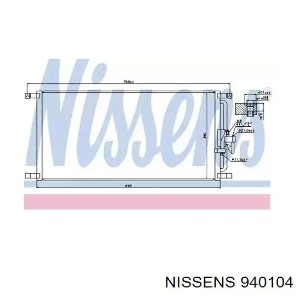 Радиатор кондиционера 940104 Nissens