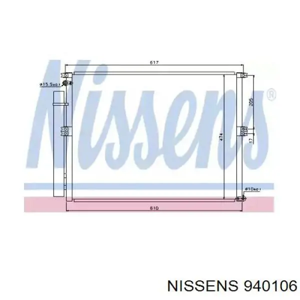 Радиатор кондиционера 940106 Nissens