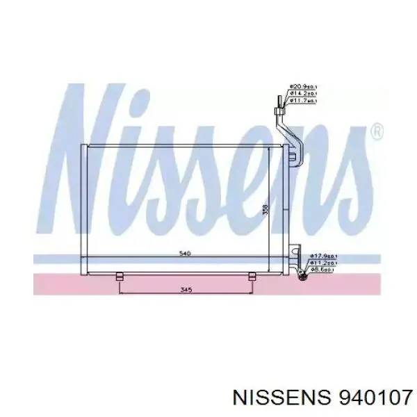 Купить 940107 Nissens Радиатор системы охлаждения кондиционера
