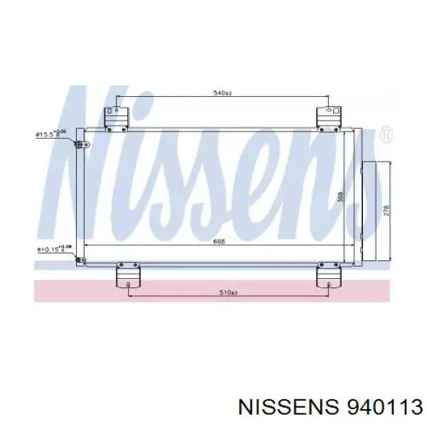 Радиатор кондиционера 940113 Nissens