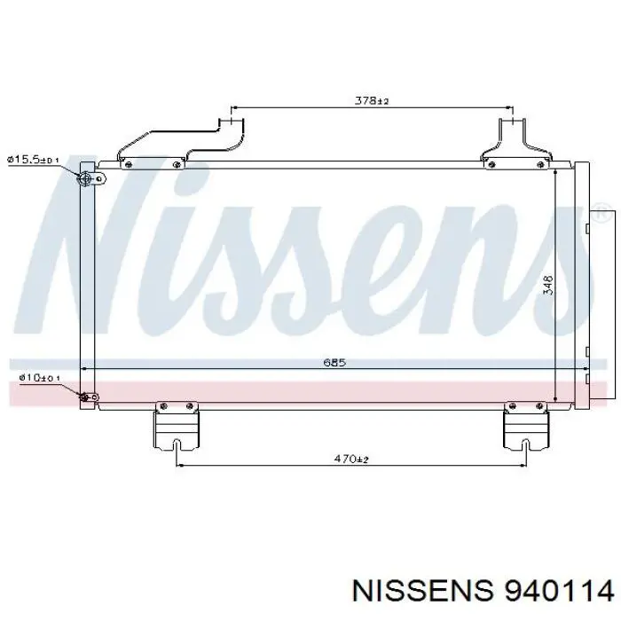 Купить 940114 Nissens Радиатор системы охлаждения кондиционера