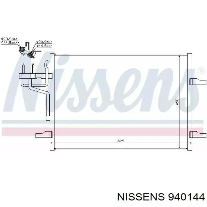 Радиатор кондиционера 940144 Nissens