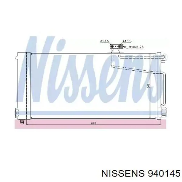 Радиатор охлаждения кондиционера Nissens 940145