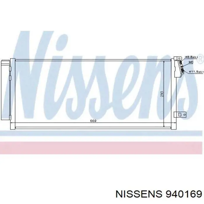 Радиатор кондиционера 940169 Nissens