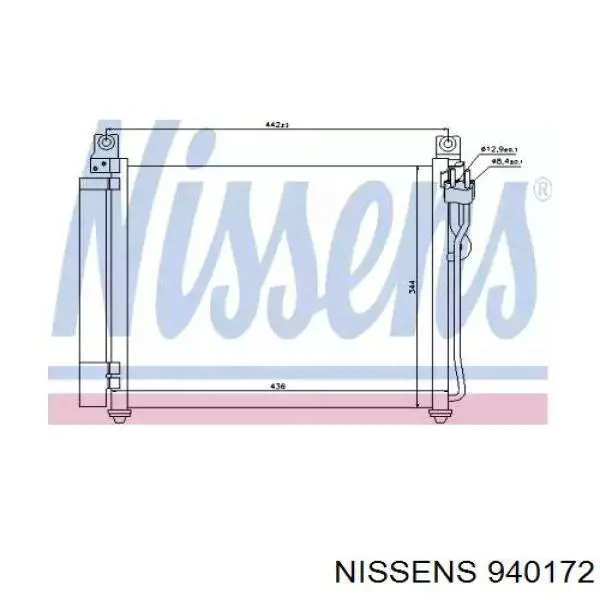 Радиатор кондиционера 940172 Nissens