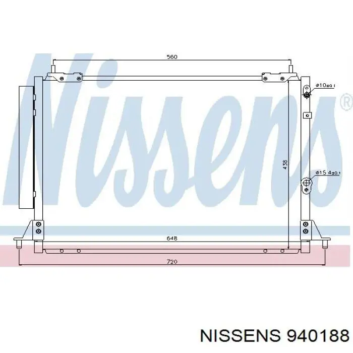 Радиатор кондиционера 940188 Nissens