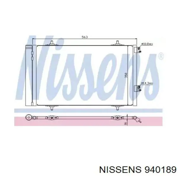 Радиатор кондиционера 940189 Nissens