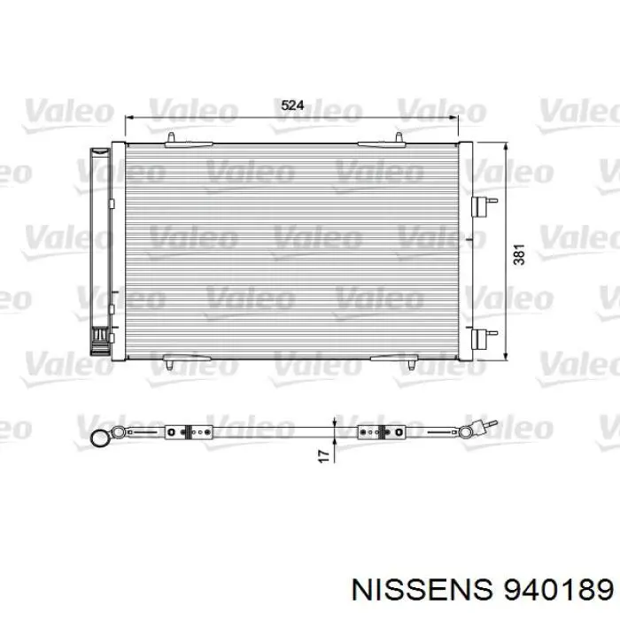 Condensador aire acondicionado 940189 Nissens