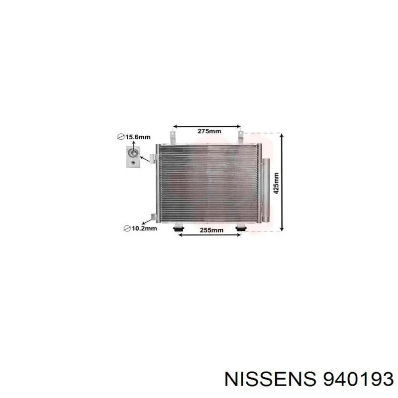Радиатор кондиционера 940193 Nissens