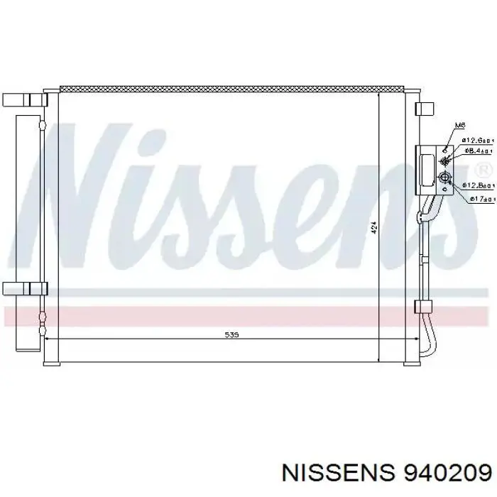 Радиатор кондиционера 940209 Nissens