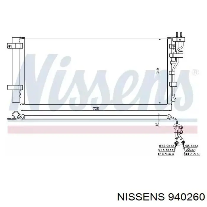 940260 Nissens радиатор кондиционера