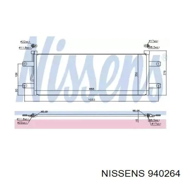 940264 Nissens radiador de aparelho de ar condicionado