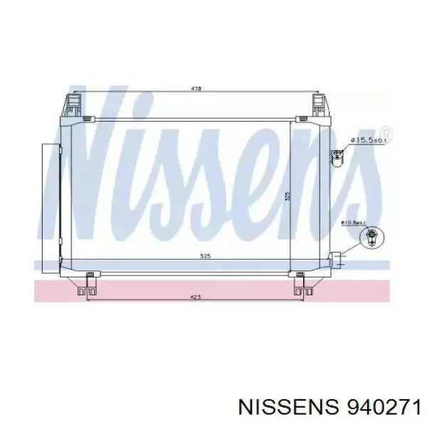 940271 Nissens радиатор кондиционера