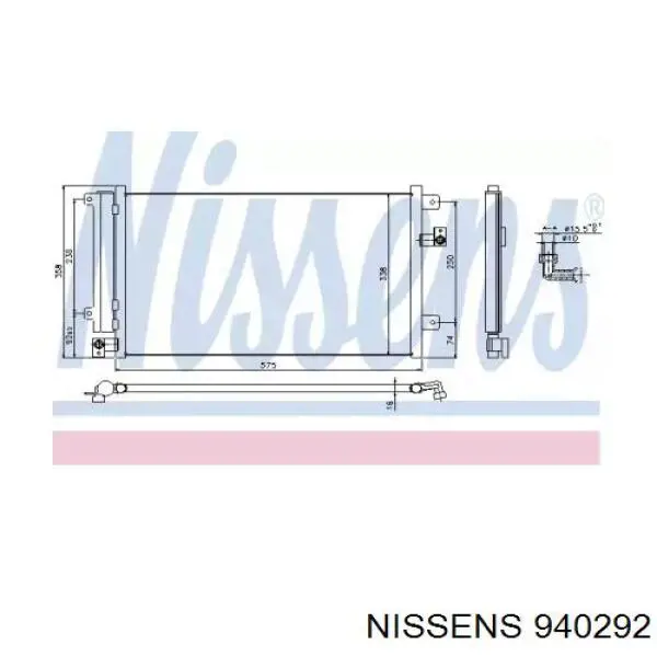 Радиатор кондиционера 940292 Nissens