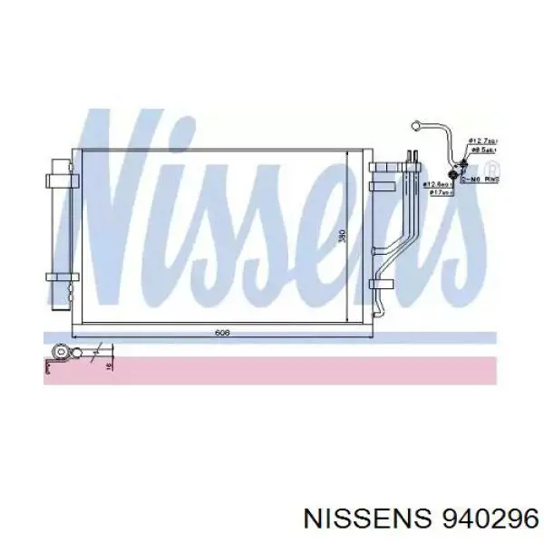 Радиатор кондиционера 940296 Nissens