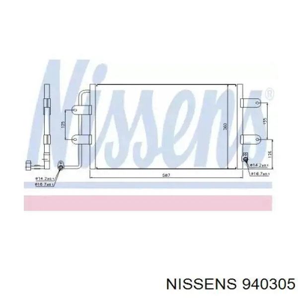 Радиатор кондиционера 940305 Nissens