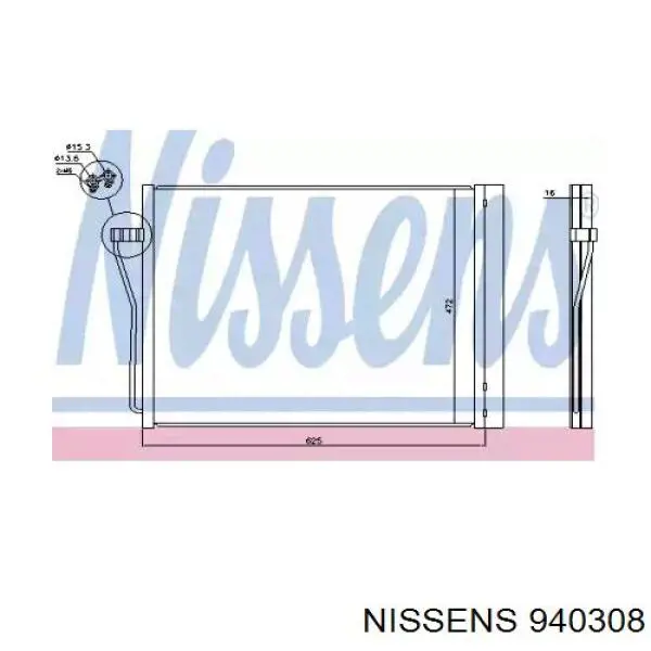 940308 Nissens радиатор кондиционера