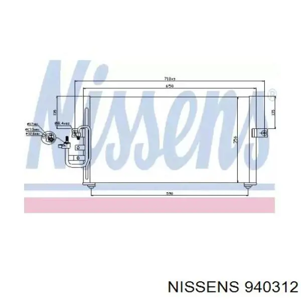 Радиатор кондиционера 940312 Nissens