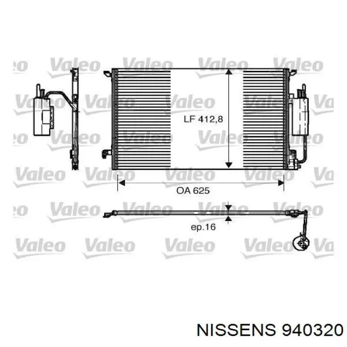 Радиатор кондиционера 940320 Nissens