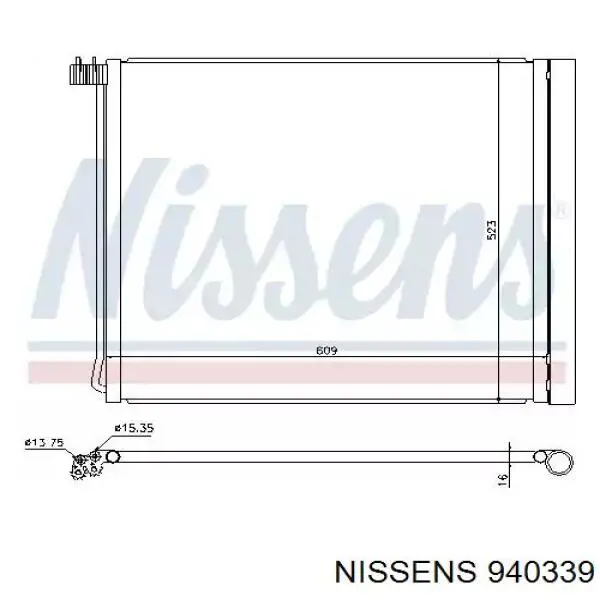 Радиатор кондиционера 940339 Nissens