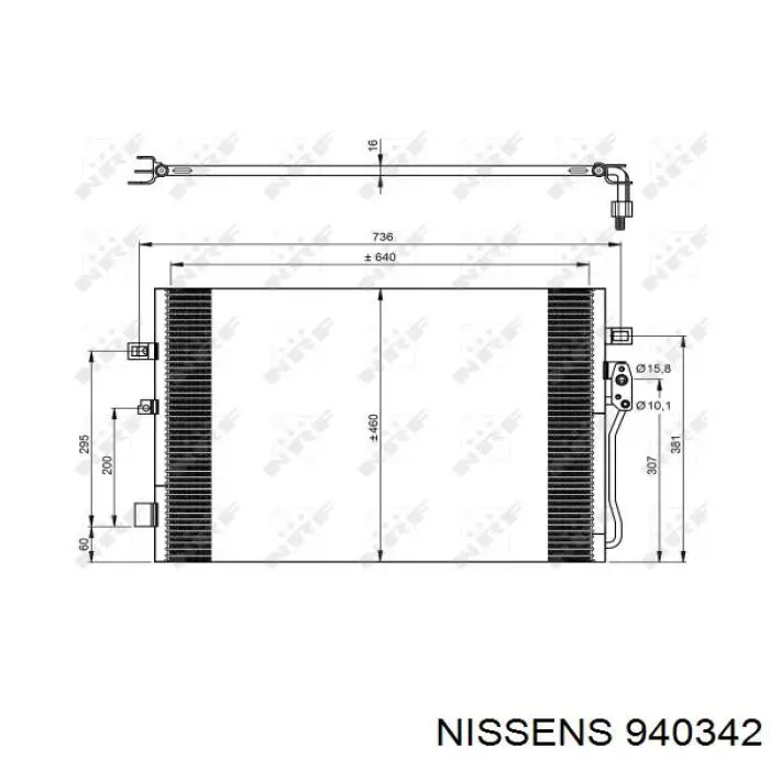 Радиатор кондиционера 940342 Nissens