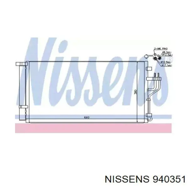 Радиатор кондиционера 940351 Nissens