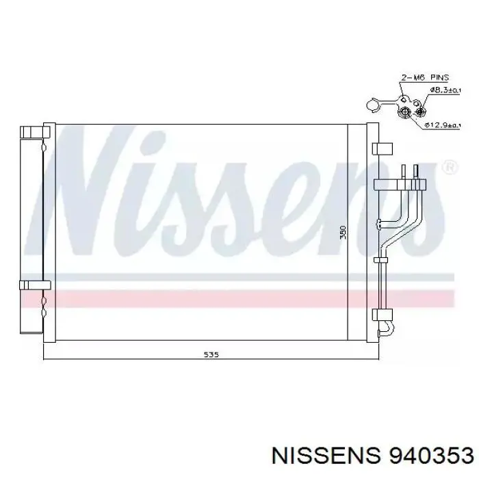 Радиатор кондиционера 940353 Nissens