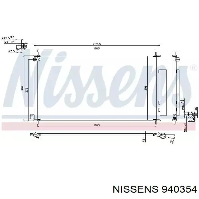 Радиатор кондиционера 940354 Nissens