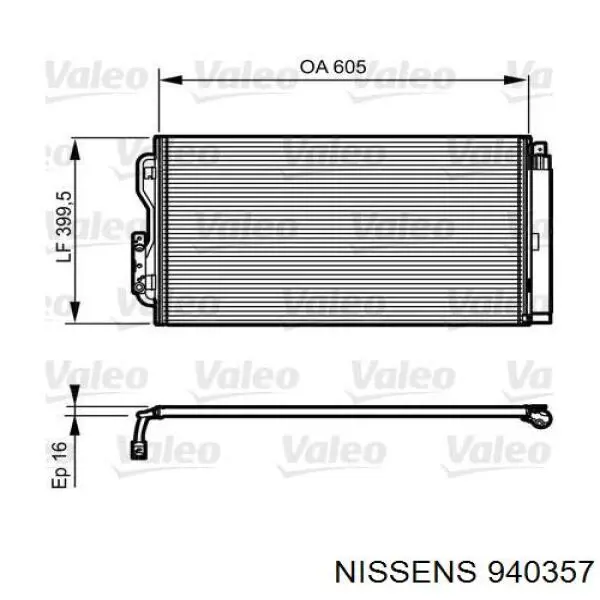 940357 Nissens radiador de aparelho de ar condicionado