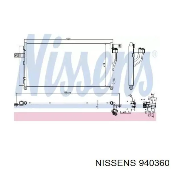 Радиатор кондиционера 940360 Nissens
