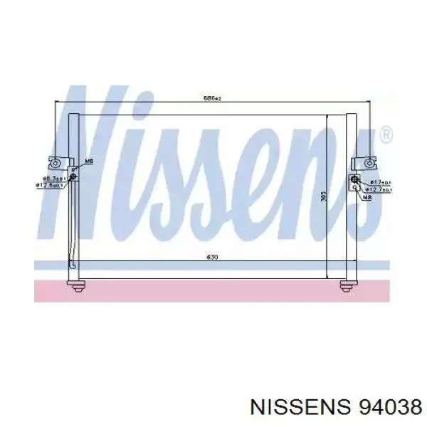 Condensador aire acondicionado 94038 Nissens