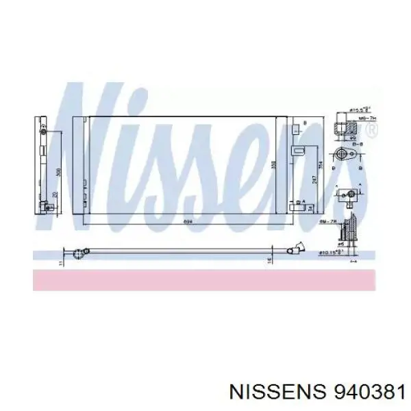 940381 Nissens radiador de aparelho de ar condicionado