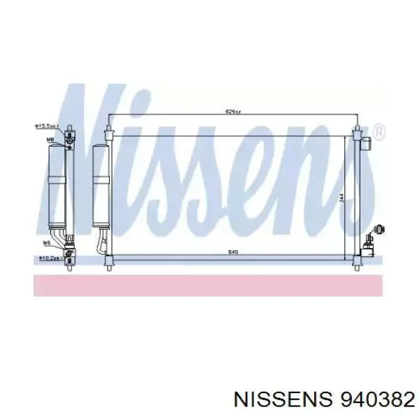 Радиатор кондиционера 940382 Nissens