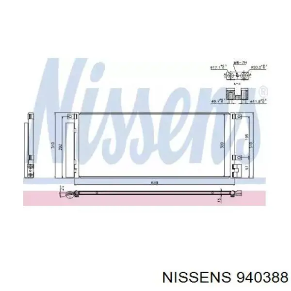 Радиатор кондиционера 940388 Nissens