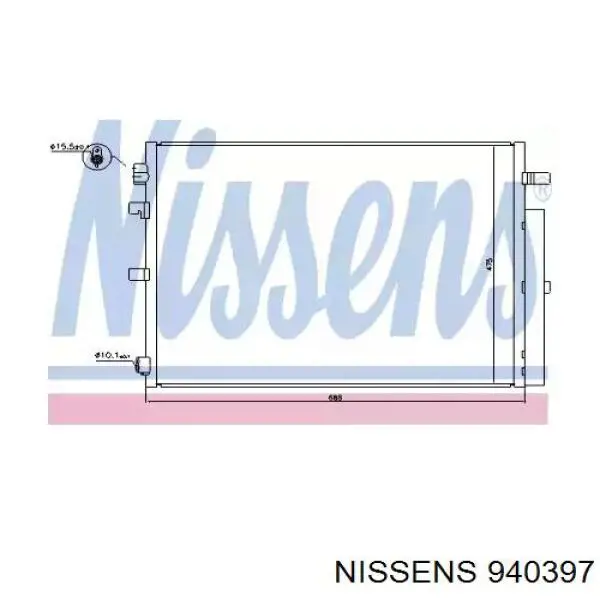 940397 Nissens radiador de aparelho de ar condicionado