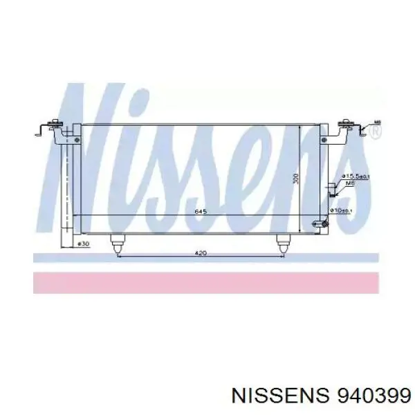 Condensador aire acondicionado 940399 Nissens