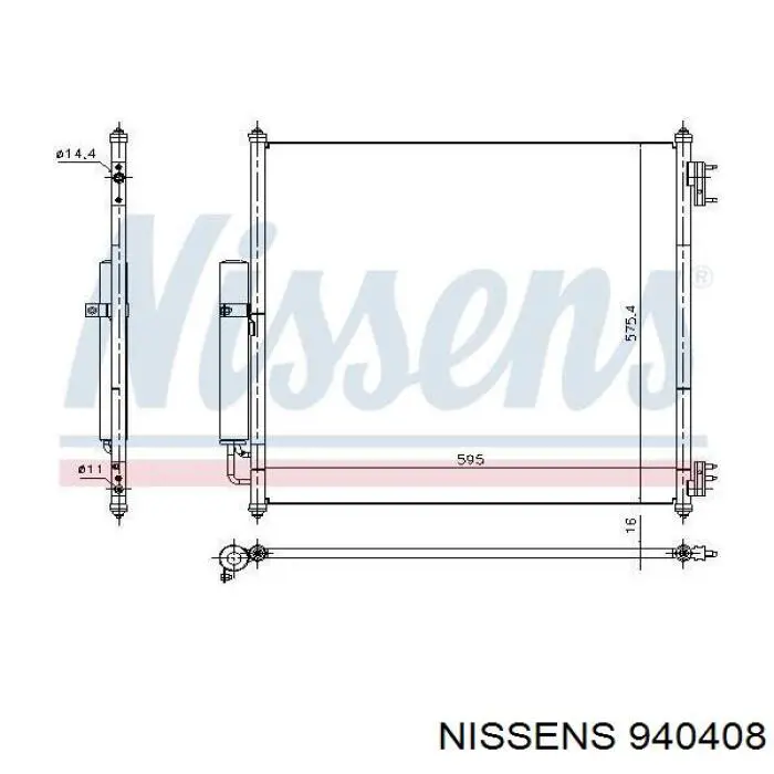 Радиатор кондиционера 940408 Nissens