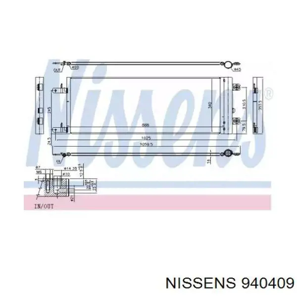 940409 Nissens radiador de aparelho de ar condicionado