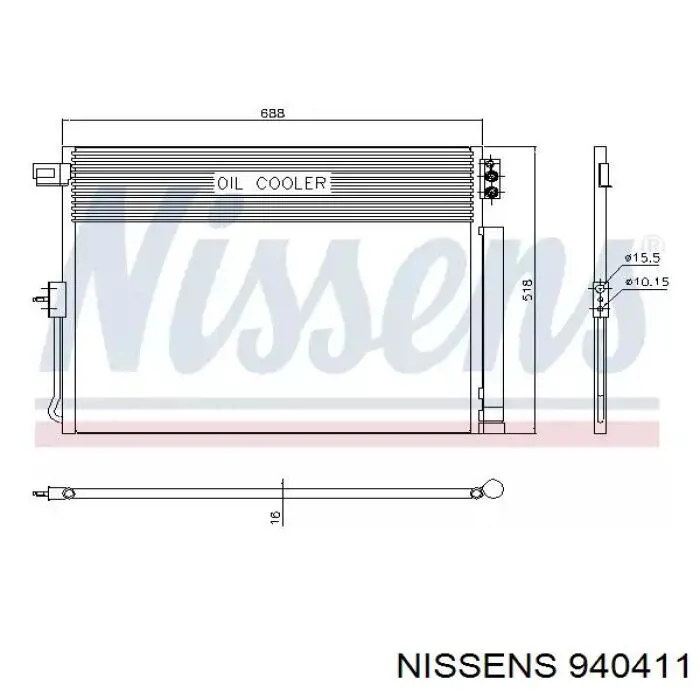 Радиатор кондиционера 940411 Nissens