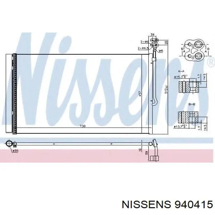 Радиатор кондиционера 940415 Nissens