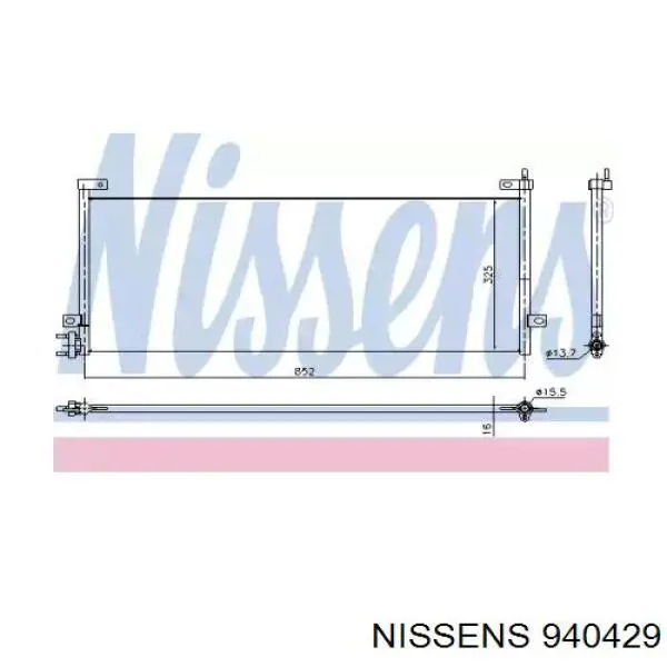 940429 Nissens radiador de aparelho de ar condicionado
