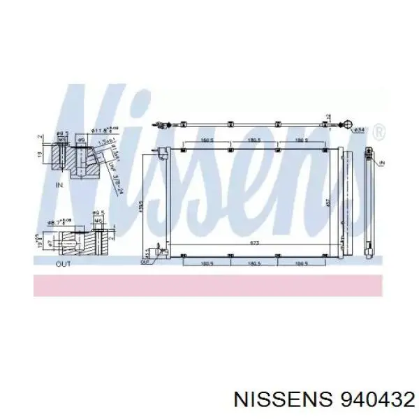 Радиатор кондиционера 940432 Nissens