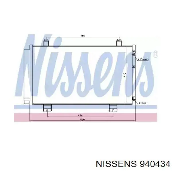 Condensador aire acondicionado 940434 Nissens
