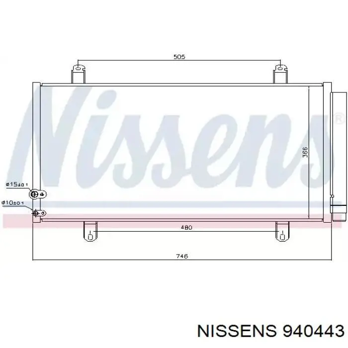 Радиатор кондиционера 940443 Nissens