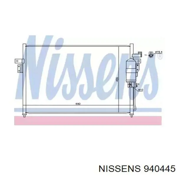 940445 Nissens radiador de aparelho de ar condicionado