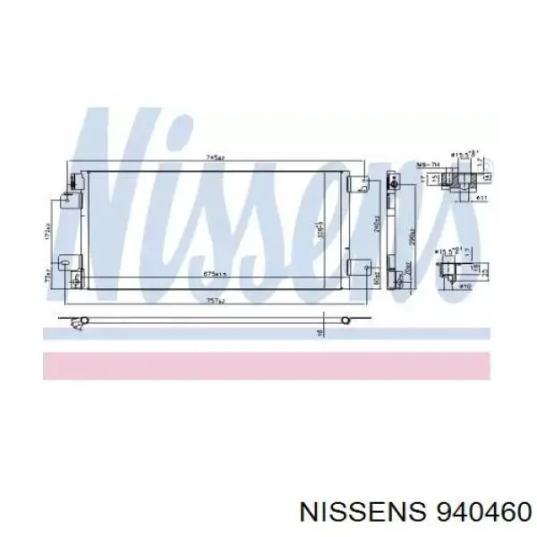 940460 Nissens радиатор кондиционера