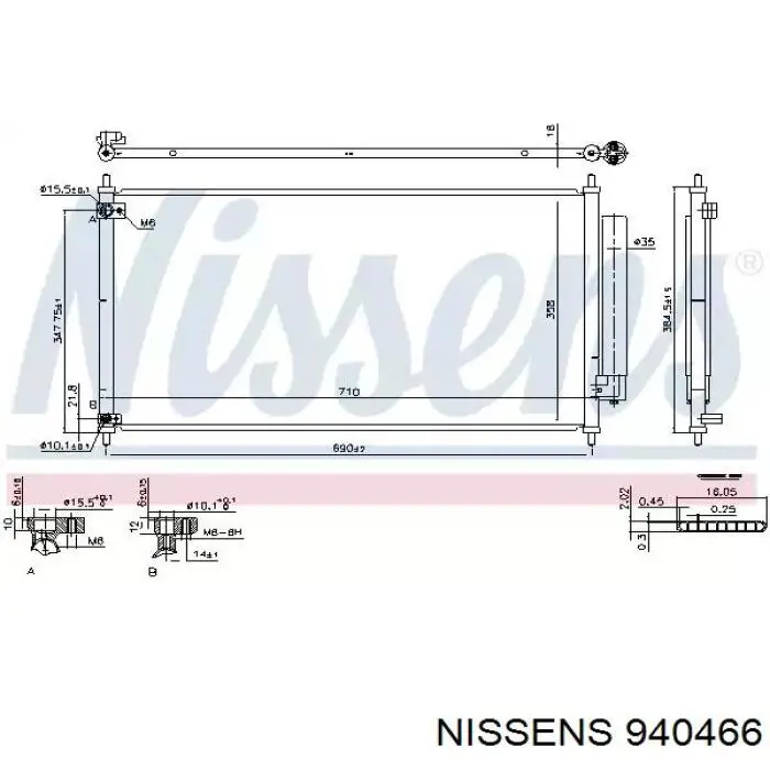 940466 Nissens radiador de aparelho de ar condicionado